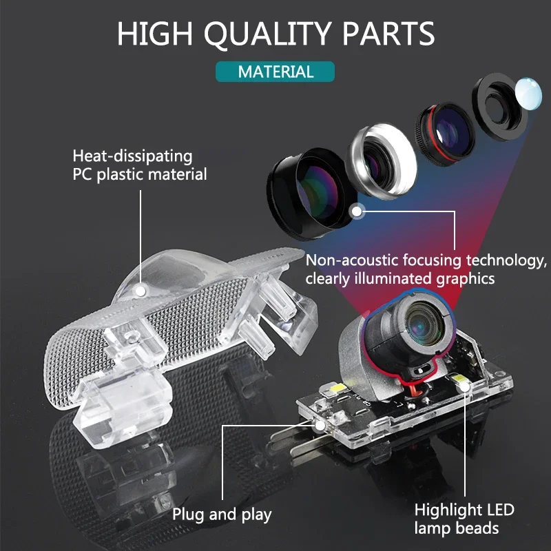 2X LED باب السيارة ترحيب مجاملة العارض شبح الظل ضوء لتويوتا غازو سباق AE86 GT86 مارك X Reiz GR الرياضة اكسسوارات