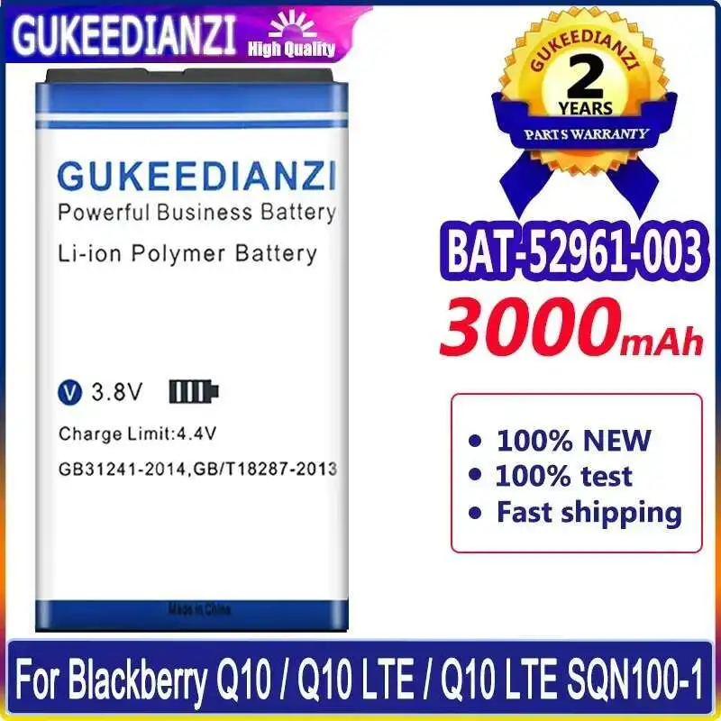 

Bat-52961-003 Аккумулятор мобильного телефона с быстрой зарядкой для Blackberry Q10 Lte SQN100-1 3000 мАч