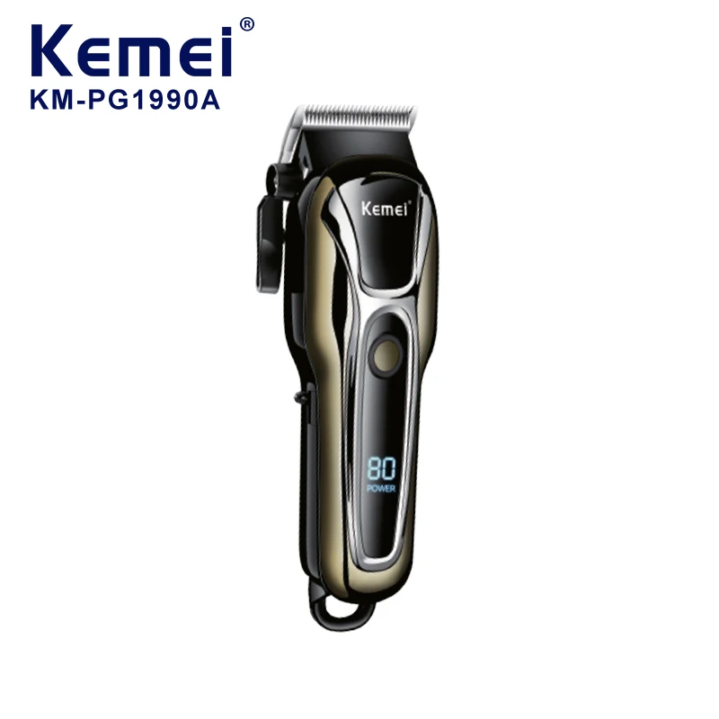 Professional Cordless Men Hair Trimmer Kemei KM-PG1990A Portable Rechargeable Electric Hair Clipper Cutter