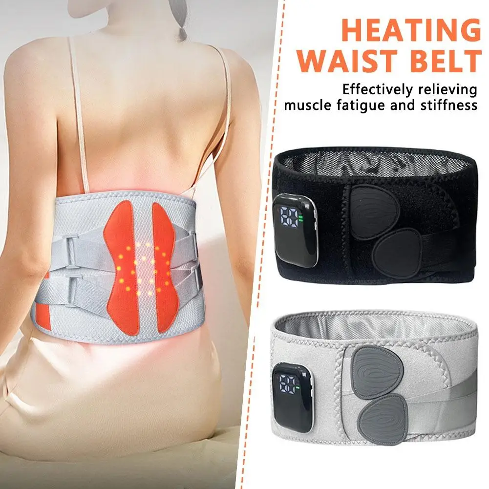

Heating Massager Belt Red Light Therapy Waist Vibration Magnetic Controller Rechargeable Relieve Fatigue Relax Muscle Compress
