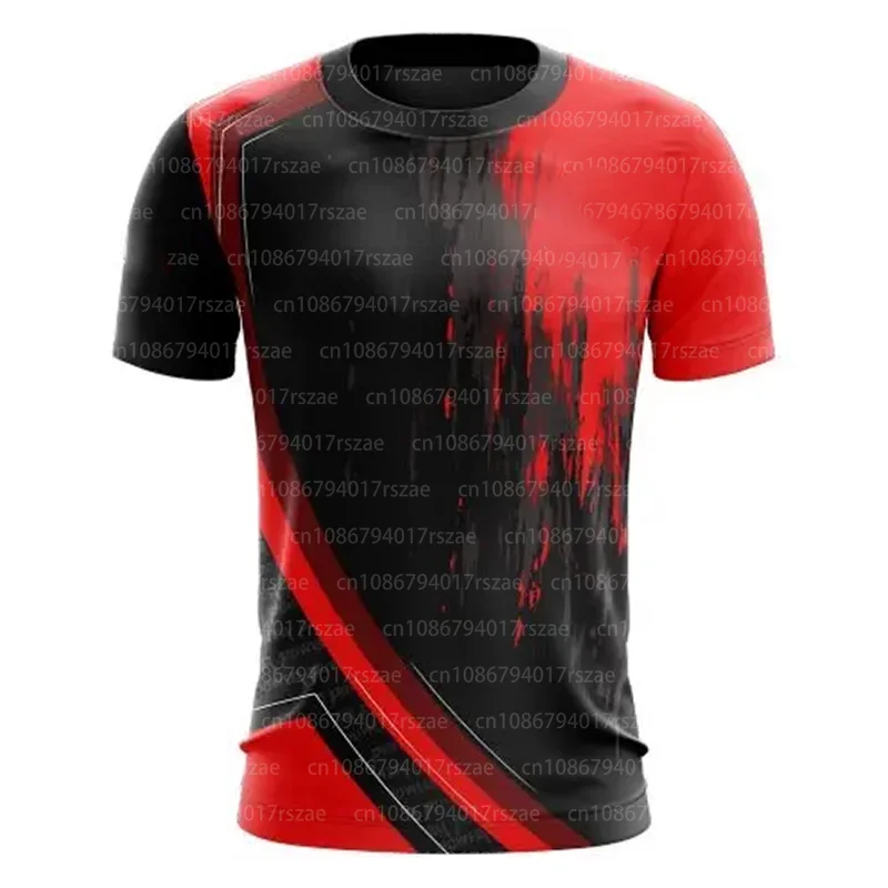 Black Red Personality Striped Men T-shirts Hip Hop Trend Funny Streetwear 3D Printed O-neck Short Sleeve Tees