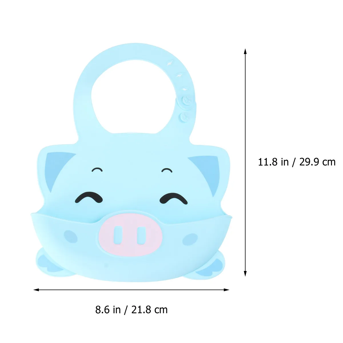 1Pcs Silicone Waterproof Bib for Babies Cartoon Pig Pattern Feeding Drool Bib Soft Safe Non Toxic Easy Wipe Clean Baby Pinafore
