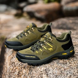 Outdoor Green Men's Hiking Boots Comfortable Non-Slip Climbing Shoes Men Sneakers Plus Size 45 Breathable Trekking Shoes For Men