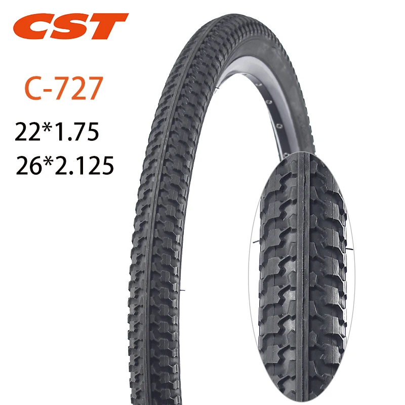 CST-C727 Mountain Bike Tires, Anti-Skid, Wear Resistant, Stab Proof, MTB Bicycle Parts, 22x1.75, 26x2.125