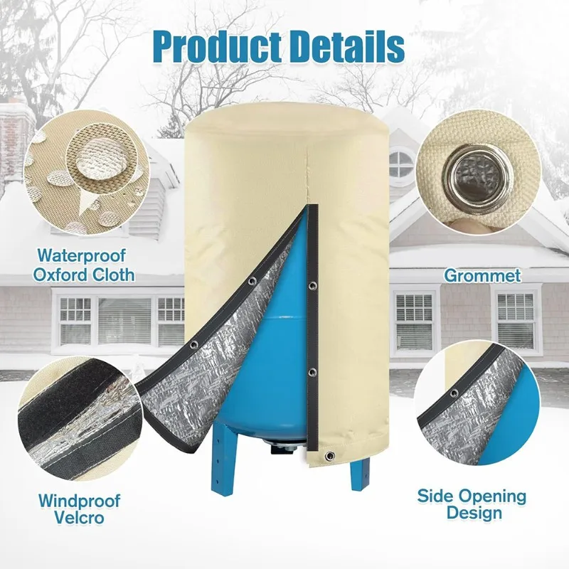 

【NOW SAVE】Round For Yard Outdoor 24" X34" Water Tank Cover, Insulated Antifreeze Well Pump Cover, Pressure Tank Protection