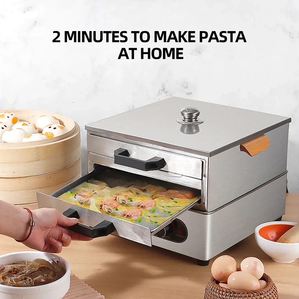 for Household Food Steam Machine Stainless Steel Rice Noodle Steamer Cooker Kitchen Rice Noodle Machine