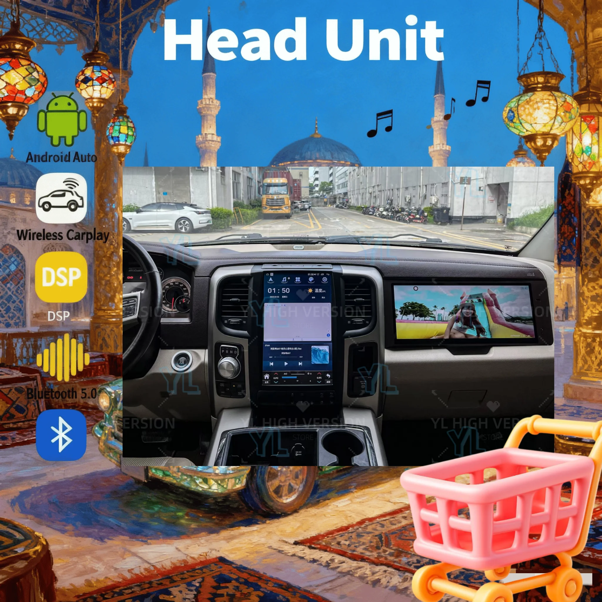 

Горячая распродажа: Android 13 для Dodge Ram 2013-2018, экран CarPlay для пассажиров, мультимедийный проигрыватель, Bluetooth 5.0.