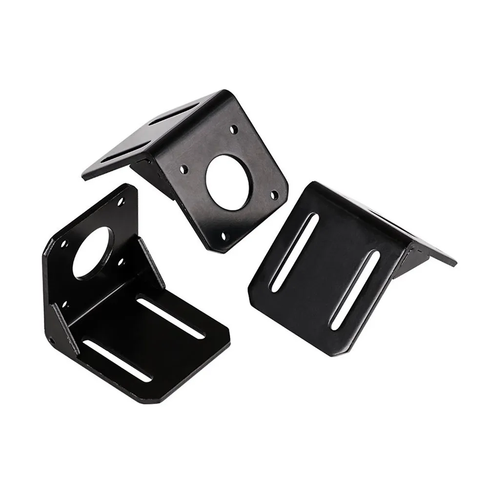 

Комплект из 4 кронштейнов для двигателя 3D-принтера: прочные крепления для шагового двигателя, универсальные аксессуары для 3D-принтеров, черный набор с винтами