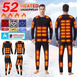 Inverno conjunto de roupa interior aquecida elétrica jaqueta da motocicleta auto aquecimento jaqueta masculina moto velo térmico longo johns topos & calças