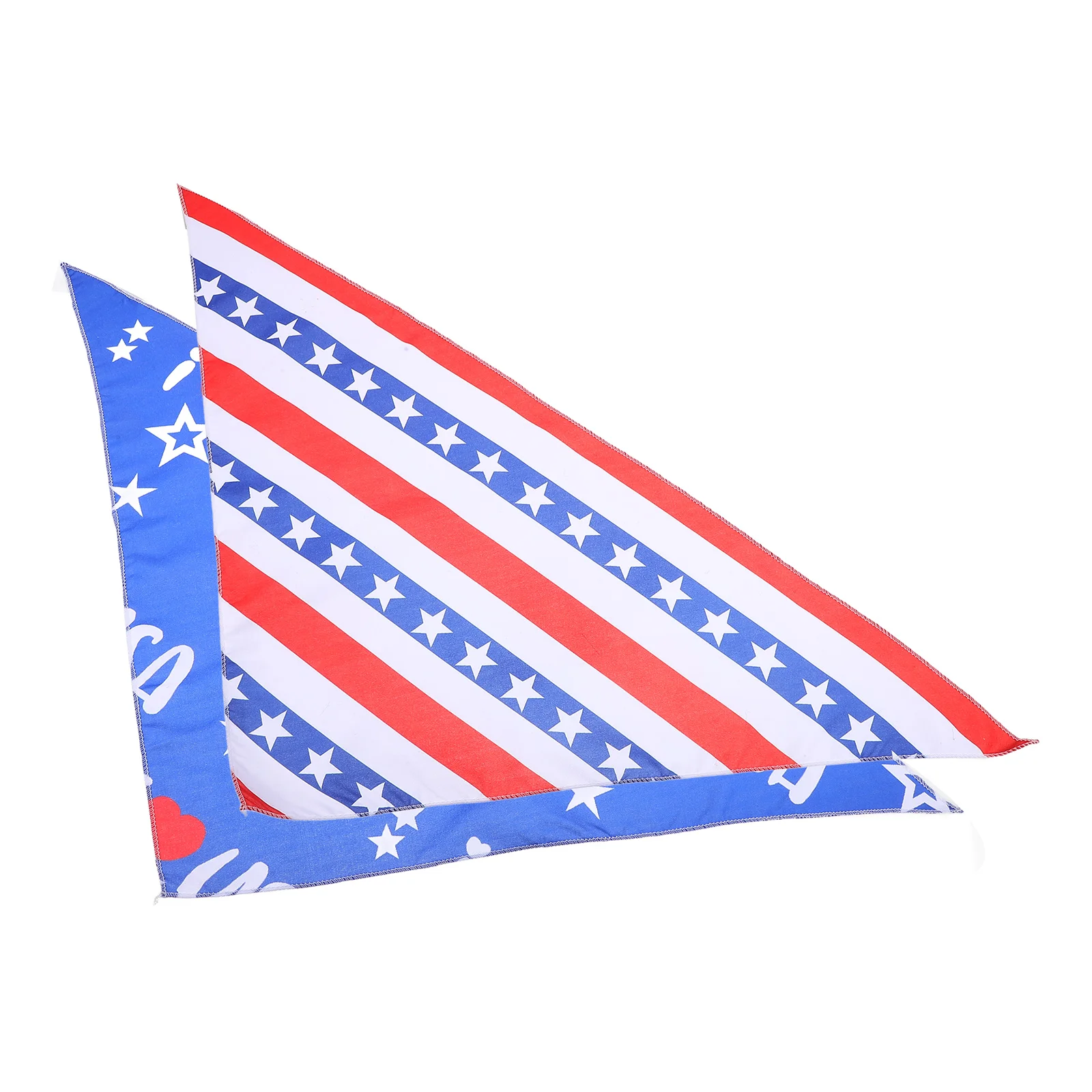 

2Pcs Pet Saliva Scarf Bib Triangle Bandana American Flag Dog Cat Large Size Washable Holiday Style Easy Clean Pet Accessories