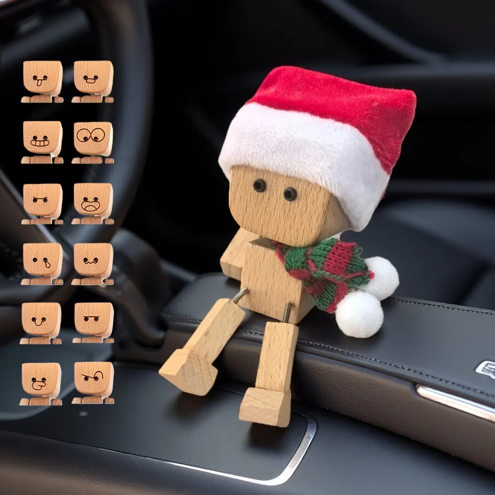 

Shaking Wooden for Man Gift It Comes with Vivid Expression Accessories Desktop Bookshelf Car Decorations Christmas Gift