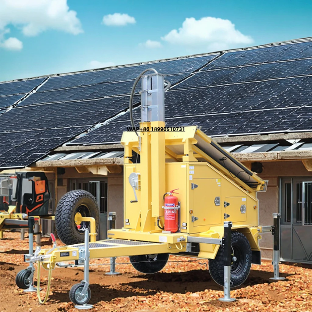 Solar Power Generator 10kw of Mobile Solar Trailer  Solar Surveillance Trailer