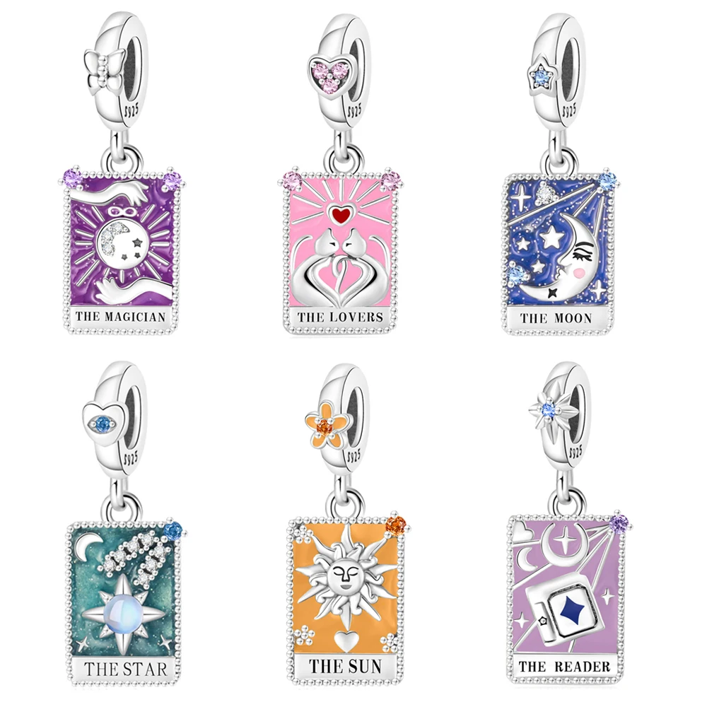 

Новые классические подвески-бусины для женщин, кубический цирконий, карты Таро, висячие подвески, подходят оригинальные браслеты-кастрюли, ожерелья, ювелирные изделия, подарки