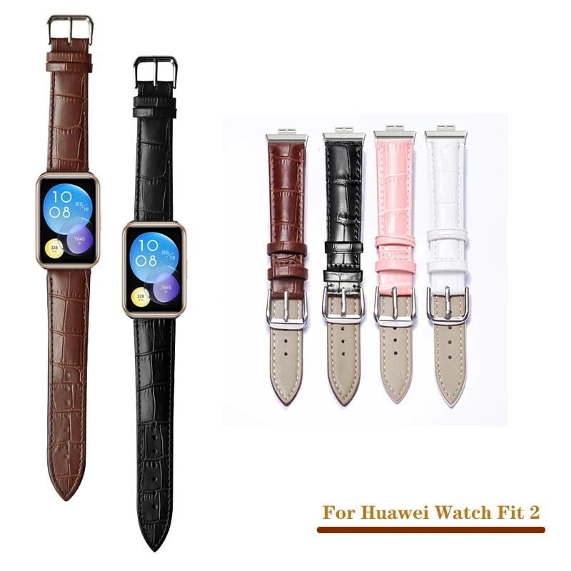 Strap for huawei watch fit 2 Quality Leather Band Strap With Connector for Huawei Watch fit2