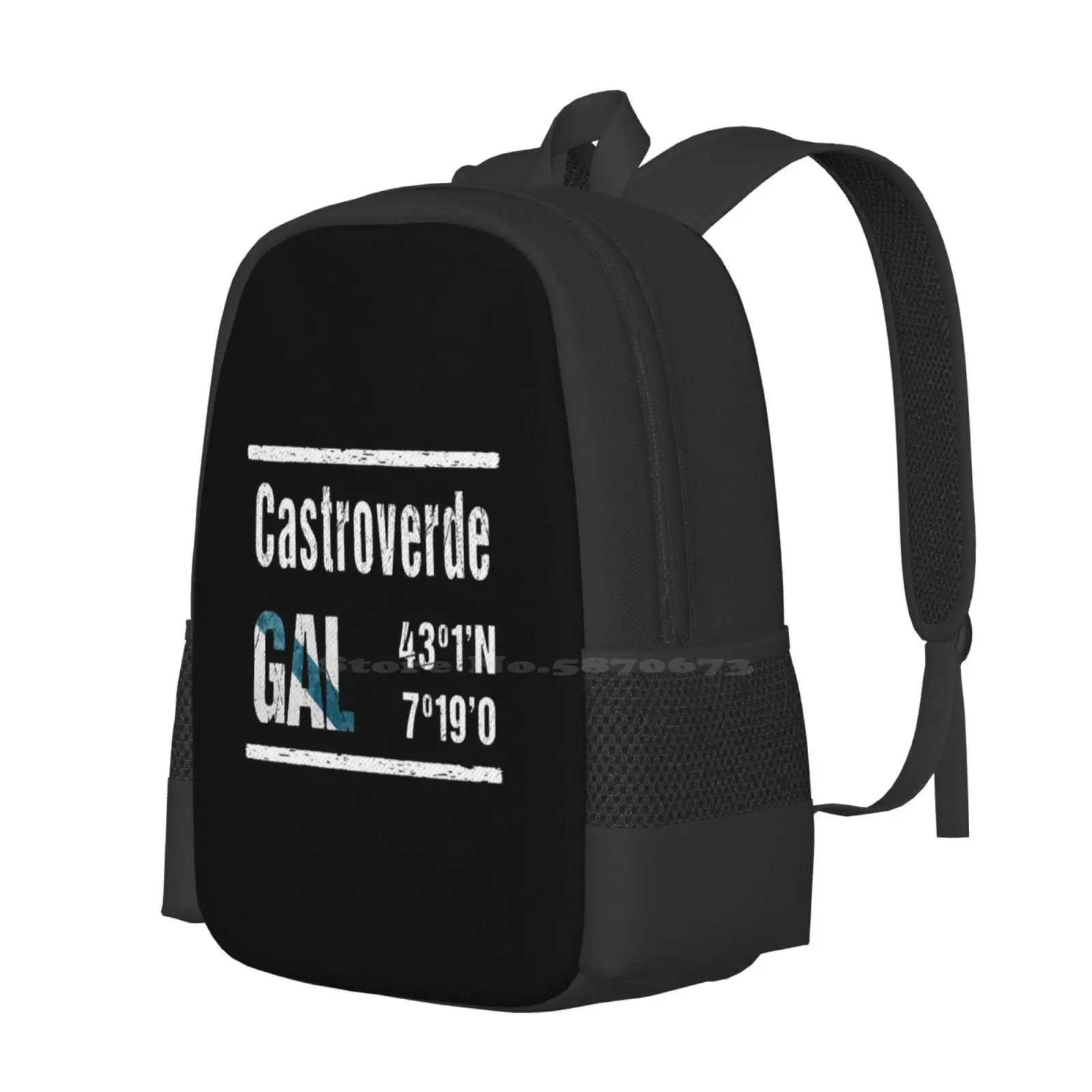 Castroverde Galicia Coordinates Hot Sale Schoolbag Backpack Fashion Bags Castroverde Galicia Galiza Gz Coordinates Pobos