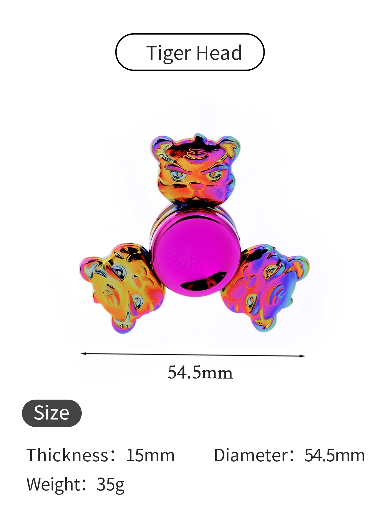 Jouet Spinner Fidget en alliage de Zinc coloré, conception de tête de tigre, soulagement du Stress au bureau, jeu de divertissement décontracté