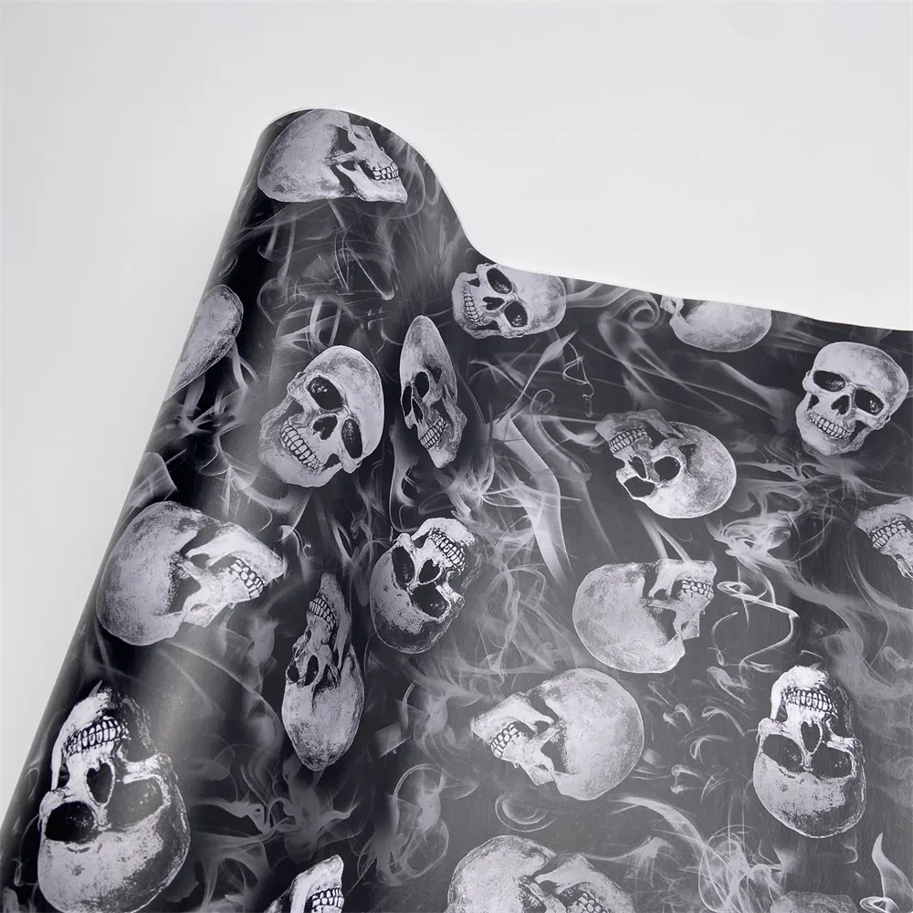 

White Skull Camo Vinyl Decal Film Self-Adhesive Waterproof Sticker For Car Motorcycle Truck Interior Exterior Wrapping