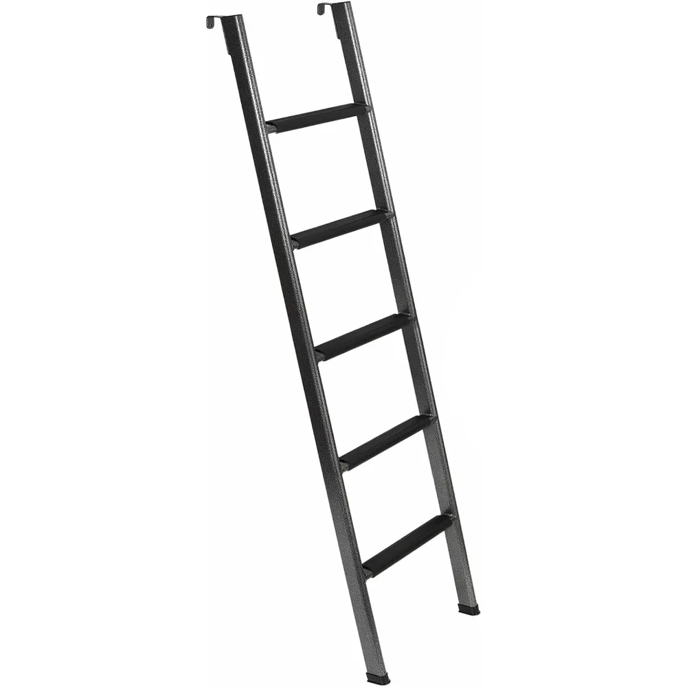 Escada de beliche antiderrapante para RV, escada de beliche de aço resistente integrada de 72 polegadas com almofadas de pé de borracha antiderrapantes e ganchos