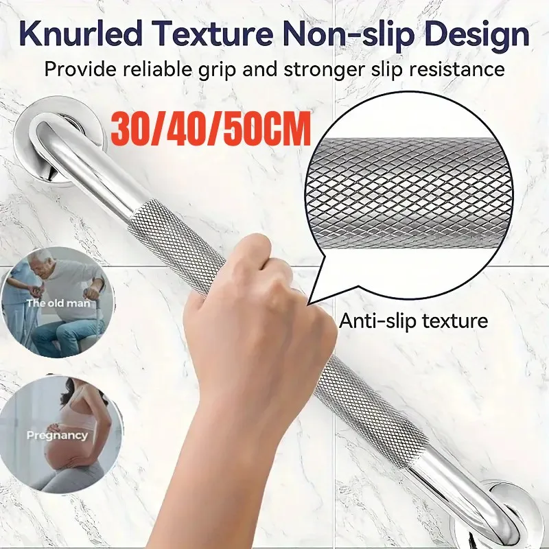 Shower Grab Bar, Stainless Steel Handrail Shower Assist Non Slip Bathtub Hand Bar Wall Mounted Safety Hand Support Rail