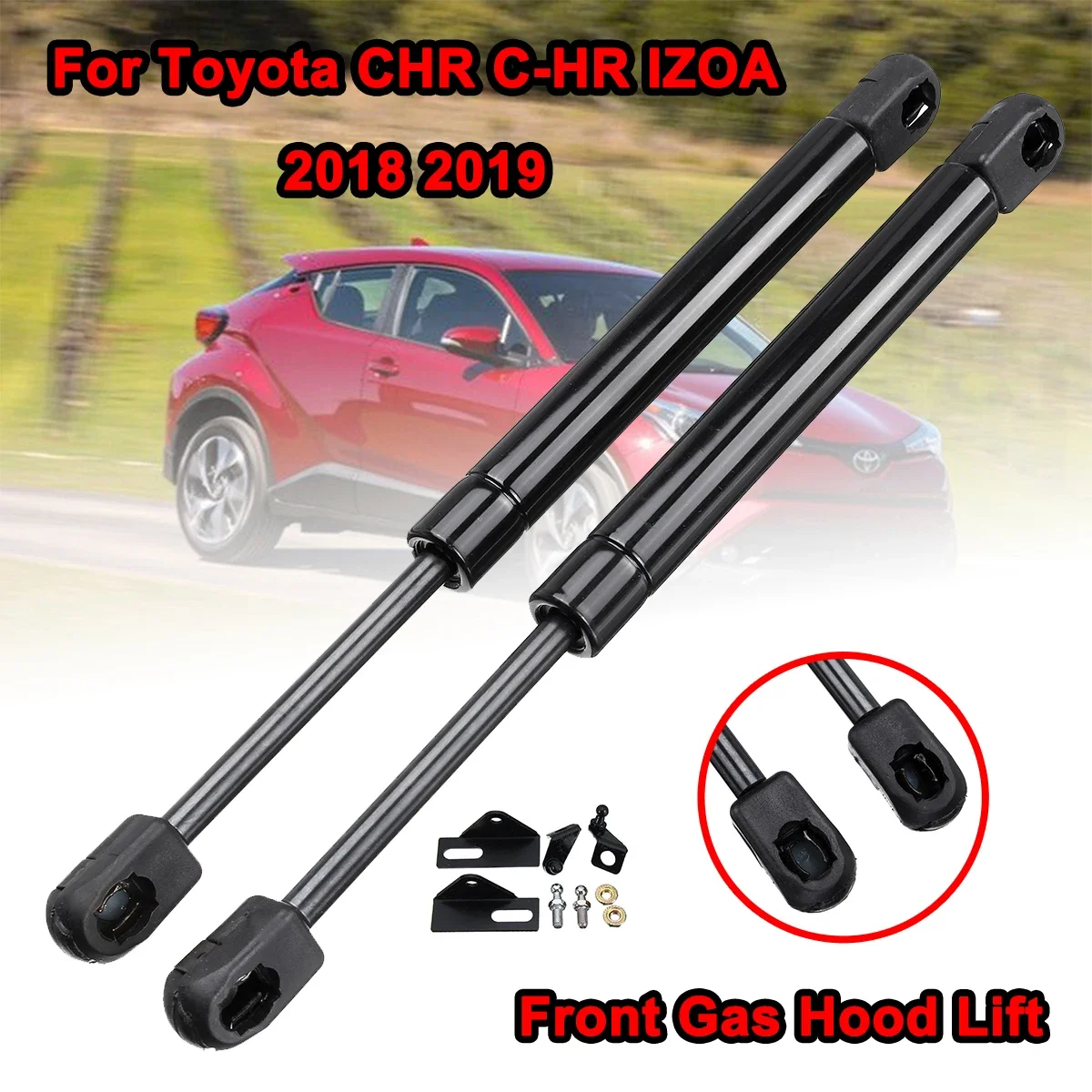 

2x For Toyota CHR C-HR 2018 2019 Car Front Engine Hood Lift Supports Props Rod Arm Gas Springs Shocks Strut Bars Car Accessories