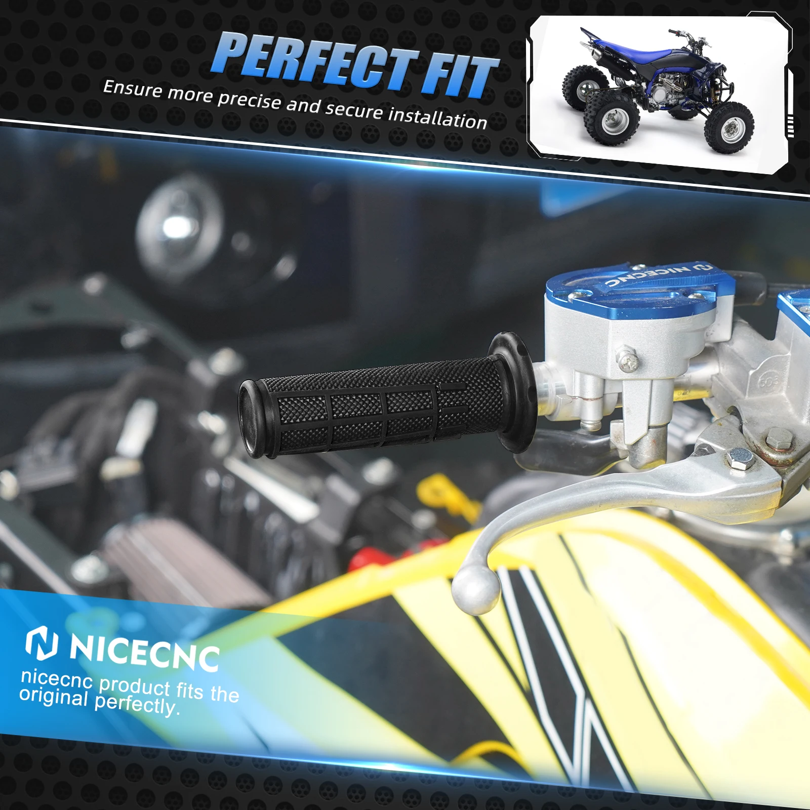 NICECNC العالمي ATV 7/8 "مقبض مطاطي قبضة اليد لياماها رابتور 700 700R YFZ450 Blaster 200 Banshee 350 لهوندا TRX450 #6