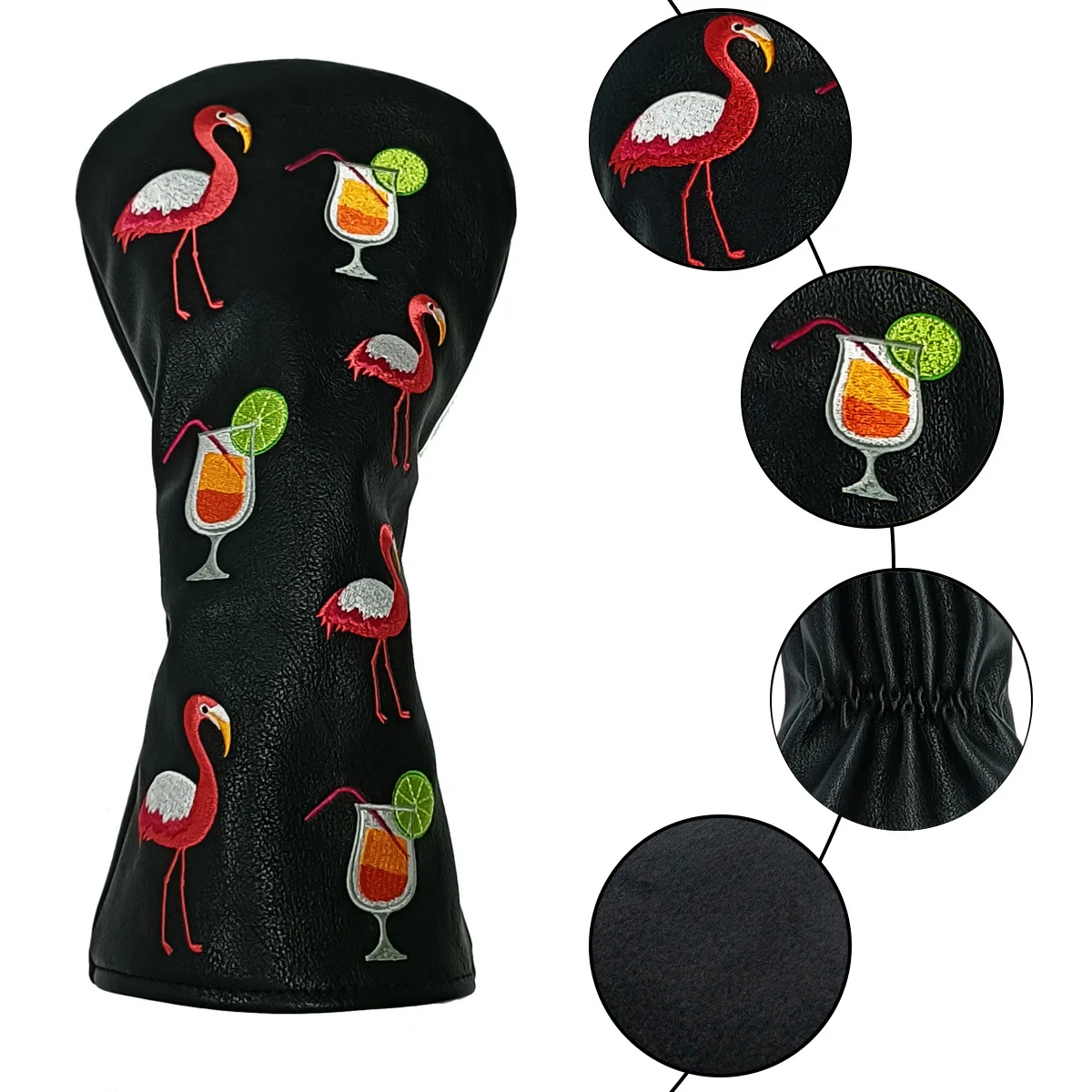 Flamingo Golf Club Headcover 3 Wood Head Cover Golf Premium PU Leather Driver Fairway Wood Hybrid Head Cover Fits for All Brand