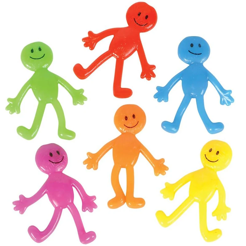 12PCS Stretchy Happy Man Stress Relief Toys Birthday Gift Bags For Kids Party Favors Regalos Cumpleaños Niños Para Invitados