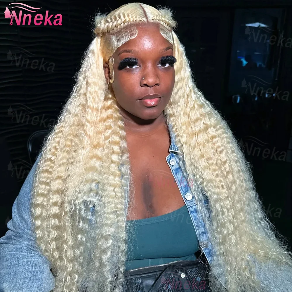 

Water Wave 613 Blonde HD Lace Frontal Wig 13x4 13x6 Deep Wave Lace Front Wig Blonde Colored Curly Human Hair Wigs For Women