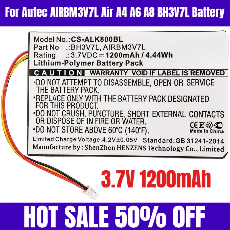 

3.7V 1200mAh for Autec AIRBM3V7L Air A4 A6 A8 BH3V7L Battery