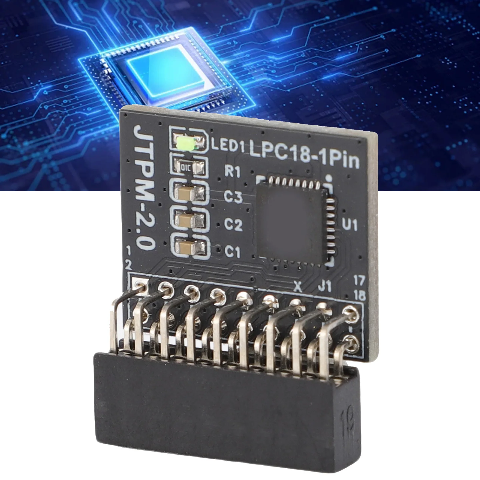 18-1 Pin TPM2.0 Module TPM2.0 Module TPM2.0 Module Support for Win11 2.0 18-1 Pin 2.0mm Safe TPM Encryption Security Module