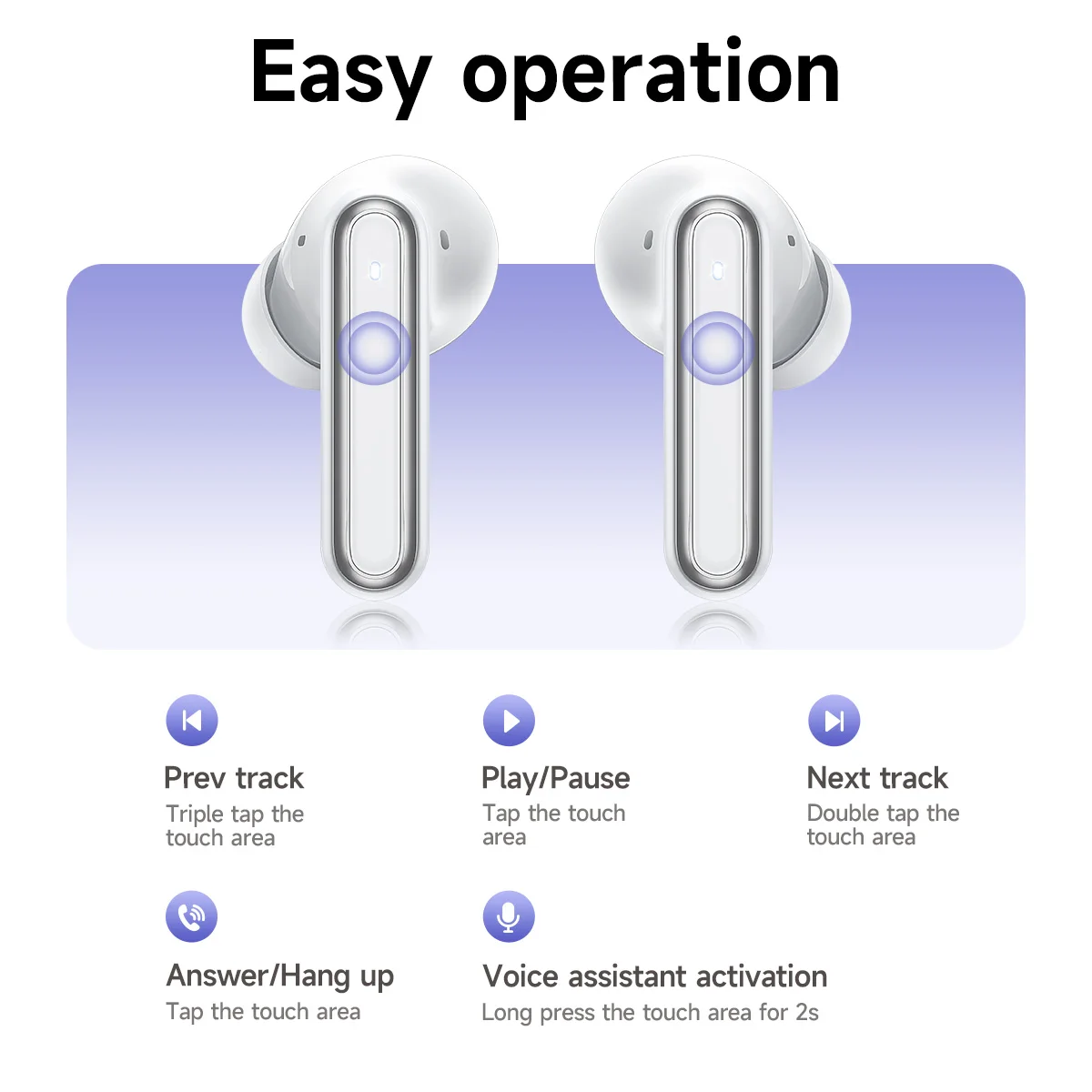 HOCO EQ32 Bluetooth 6.0 Headset Wireless Sport Earphones APP Control Stereo Earbud with Microphone for Phone Call Hifi Headphone view 6