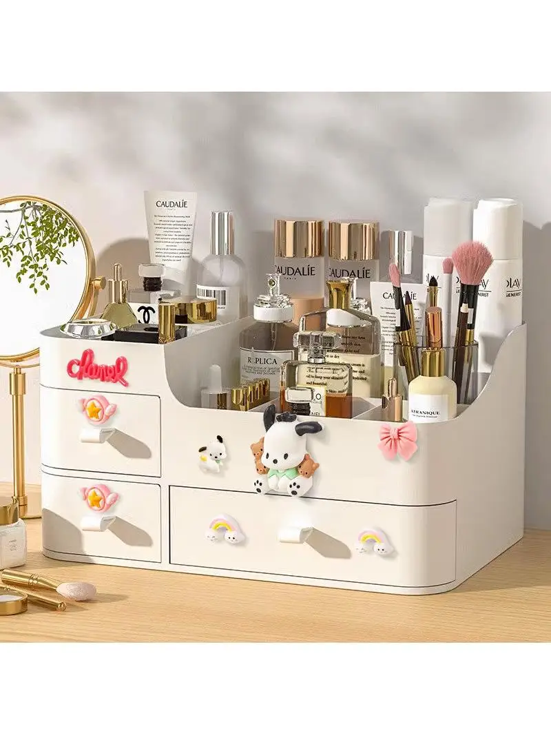 Desktop Makeup Organizer Box Cosmetic Storage Drawer Style Shelf Skin Care Products Holder Lipstick Arranger Plastic Box