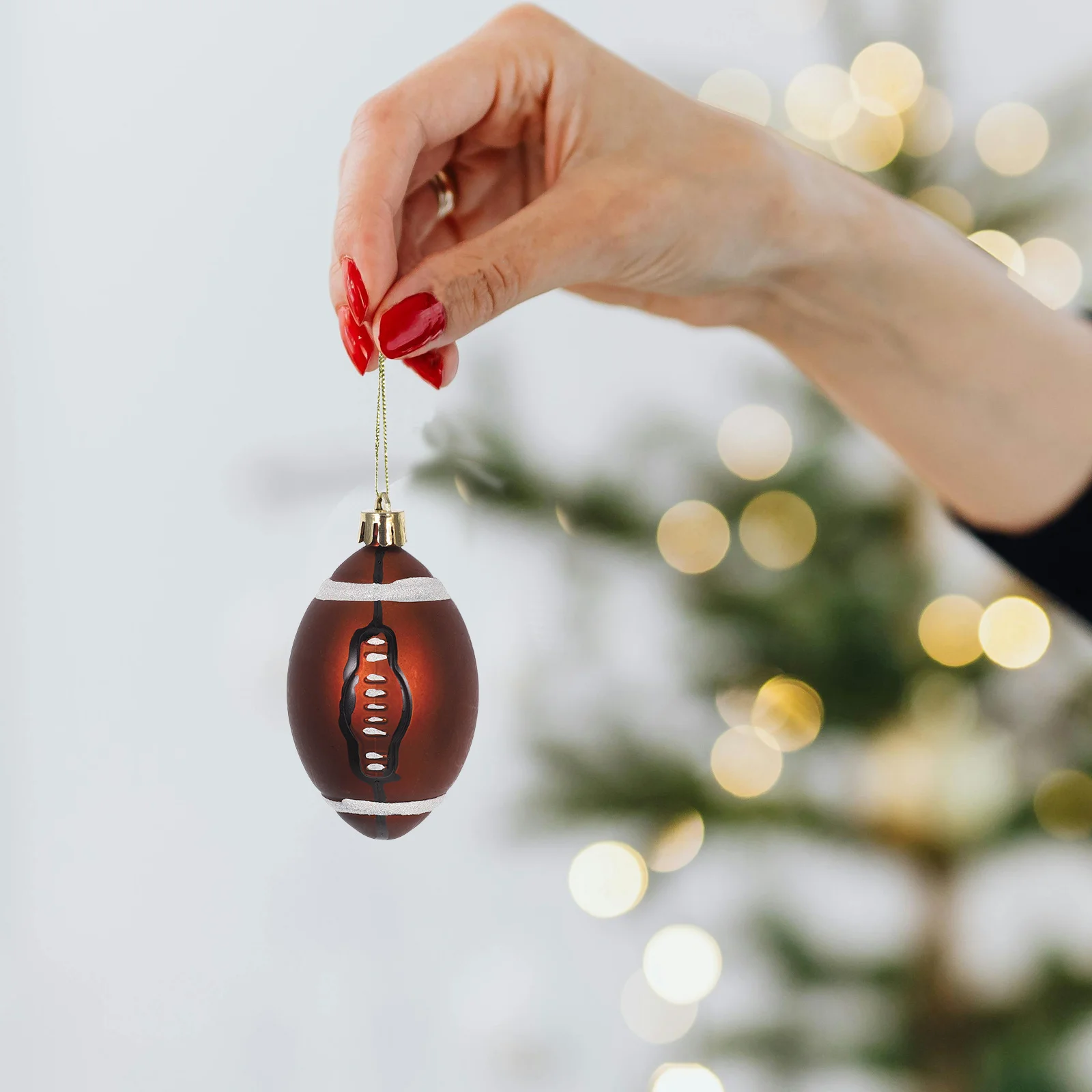 

6 Pcs Christmas Baubles Small Decor Rugby Decoration Tree Extra Large Ornaments