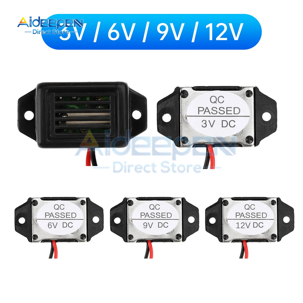 아두이노 자동차 밴용 하이데시벨 알람 전자 부저, 경고음 알람 벨소리, 연속 사운드, DC 3V, 6V, 9V, 12V, 85dB, 1 개