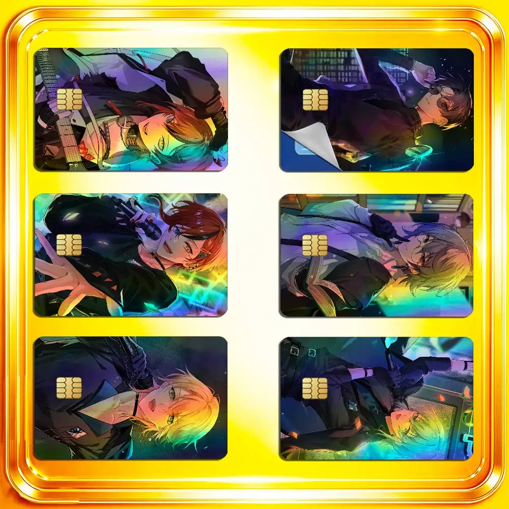 For Idols of Starlight Otome Credit Bank Sticker ID Access Card Cover Skin Rainbow Color Laser Stickers Film