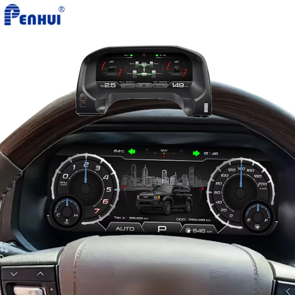 Car HUD LCD Cluster instrument multimedia dashboard Modification For Toyota Prado 2010-2020 Mulitmedia Panel