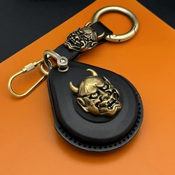 Smart Key Genuine Leather Case Fob Cover For Harley Davidson 883 X48 Fatboy Motorcycles Keychains Pure Brass Modifications