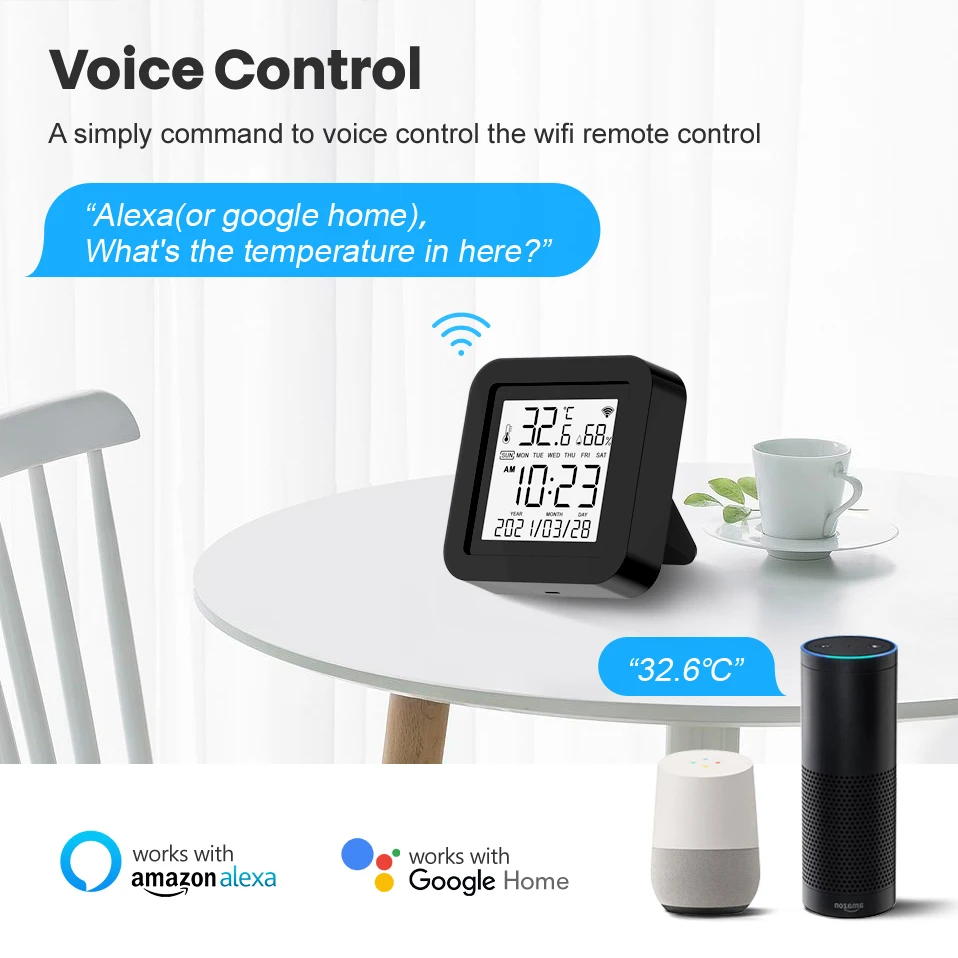 Tuya WiFi IR Remote Control with Temperature Humidity Display Smart Universal Infrared APP Voice Control Alexa Google Home