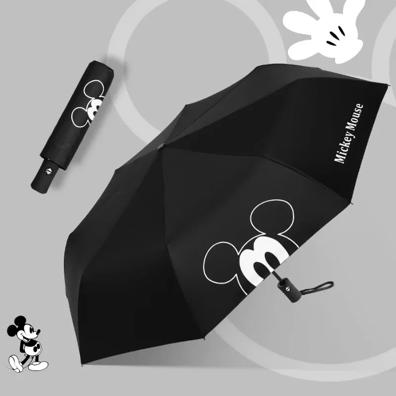 Disney Mickey Fully-Automatic Umbrella Anime Men Women Outdoor Portable Rain Umbrella Sun Protection Teenager Coating Parasol