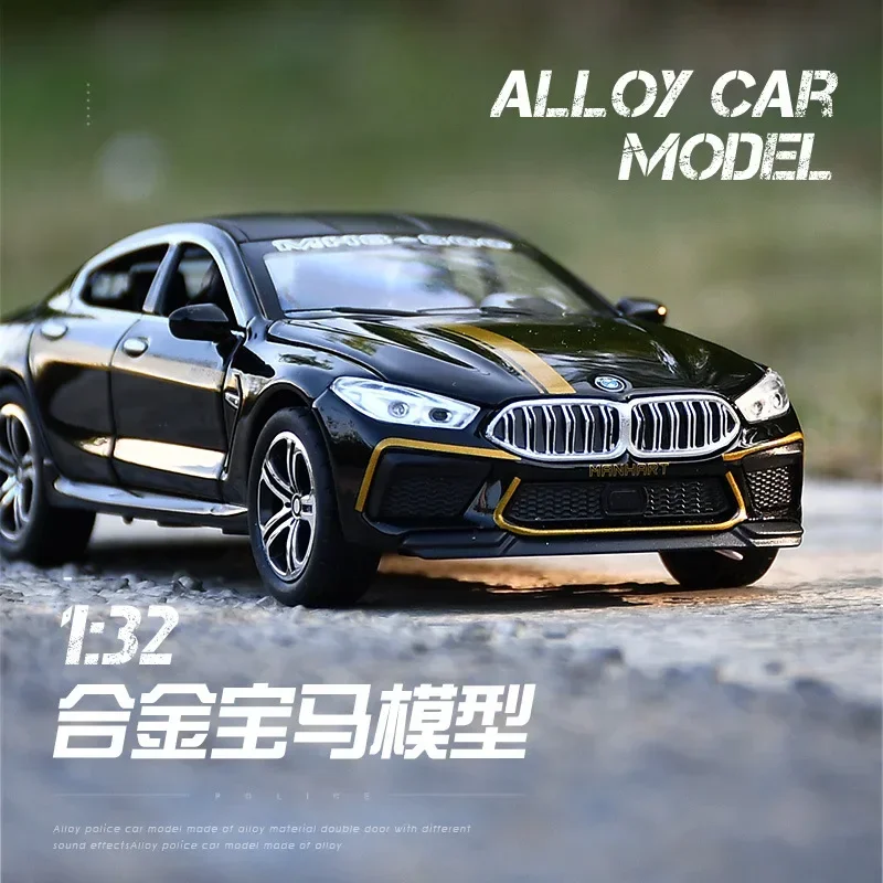 1:32 BMW M8 police  Alloy Car High Simulation Model Diecasts Toy Vehicles Car goods Metal Collection Miniature Toys For kid