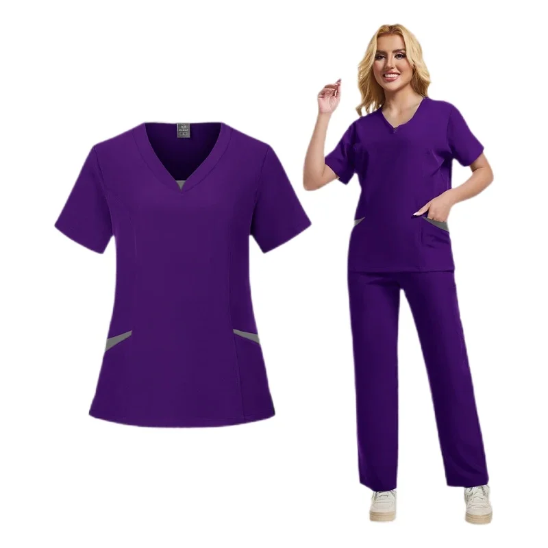 New Hospital Medical Scrub Suits Nurse Uniform Women Medical Clothing for Doctor Scrub Set Beauty Work Clothes Surgery Top Pants