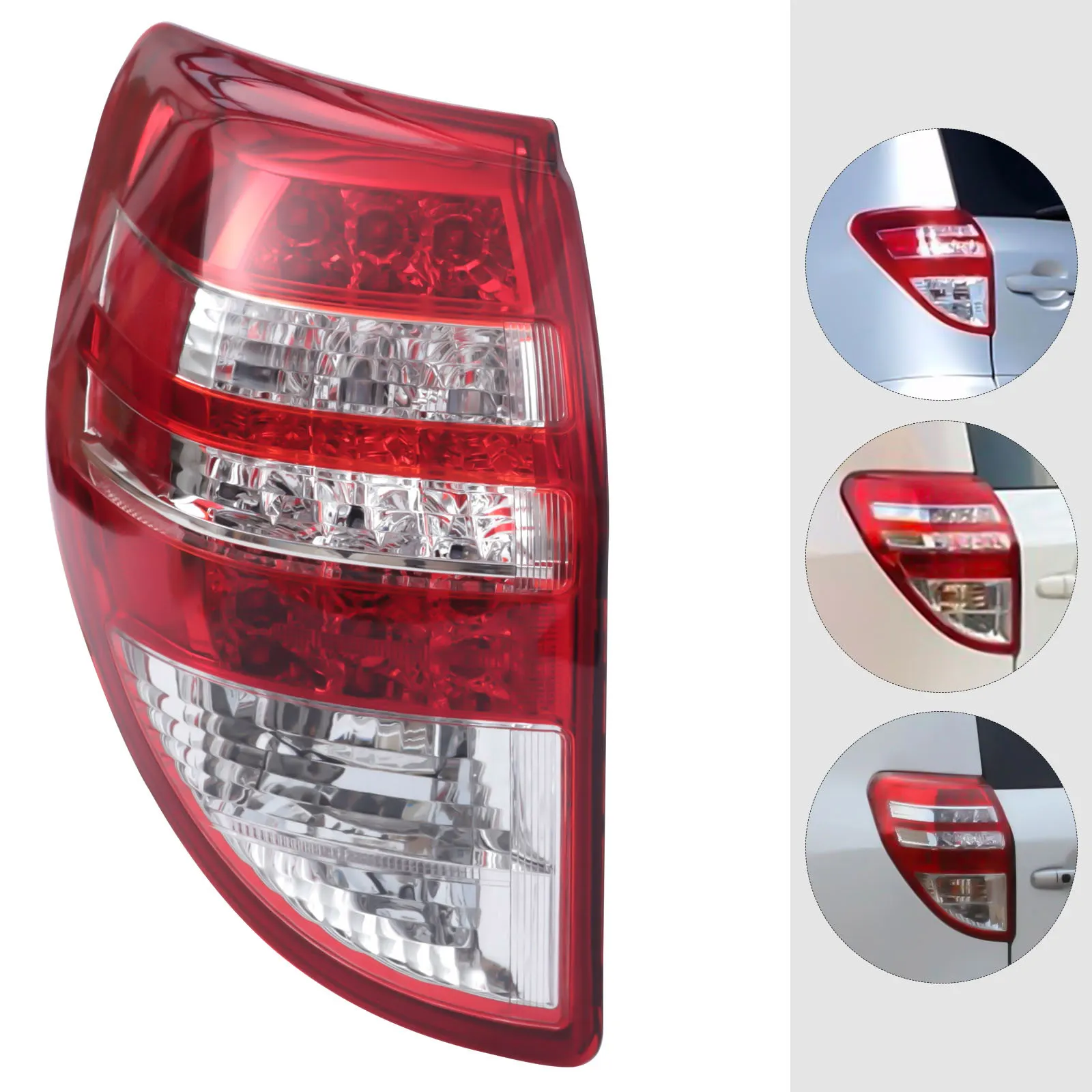 

For 2009 2010 2011 2012Toyota Rav4 Halogen Tail Lights Lamp Assembly Left Driver Side Taillight Clear & Red Lens Tail Lights