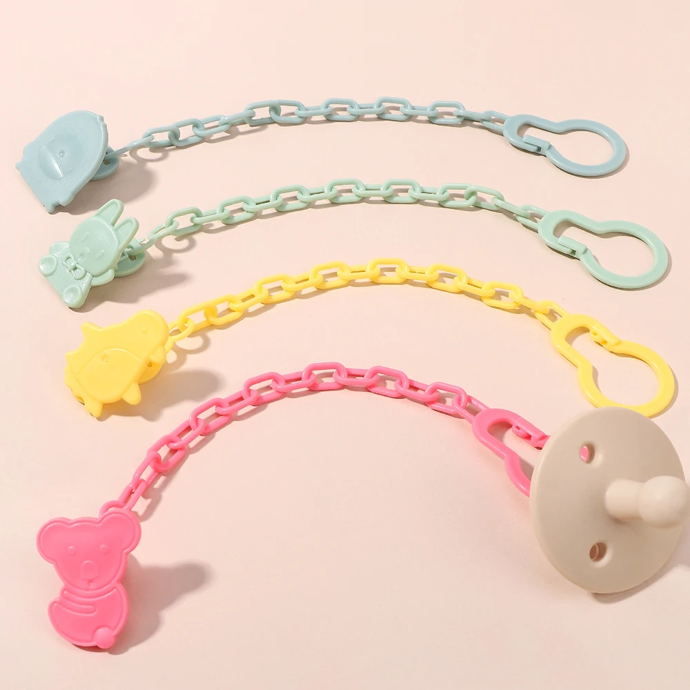 1pcs Fixed Button Baby Cartoon Pacifier Clips Chains Ribbon Soother Chains Anti-drop Buckle Strap for Pacifier Baby Feeding Gift