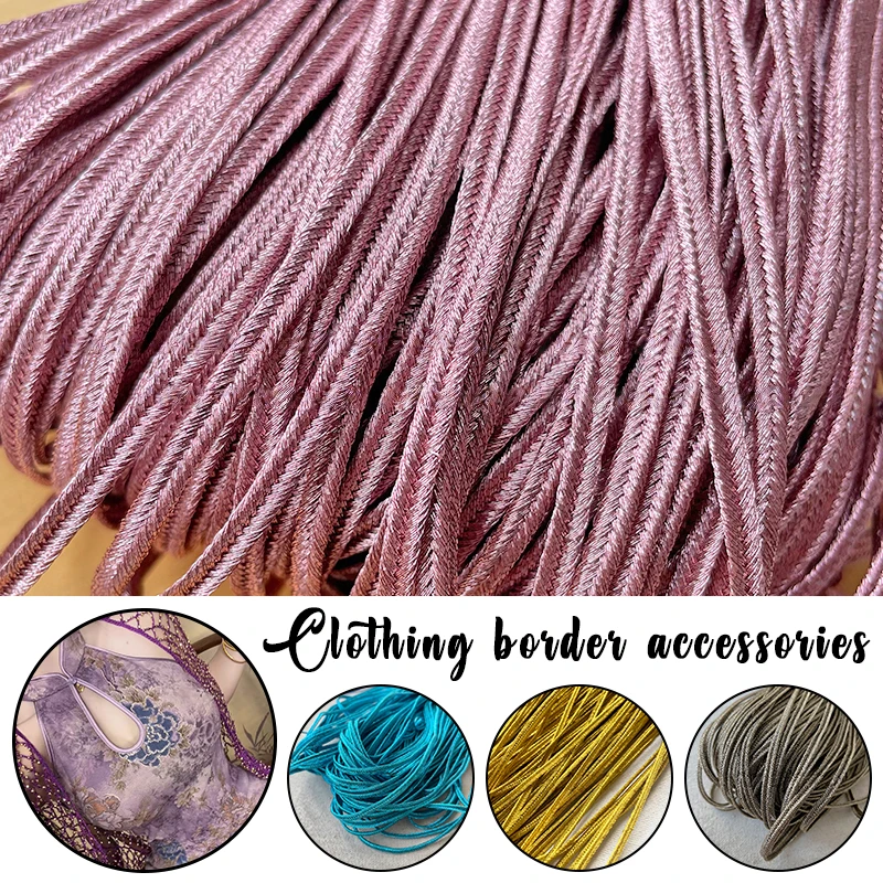 

10m Clothing Trim Metallic Colors Braided Herringbone Strap Thin Rope Exquisite Cheongsam Clothing DIY Decoration Accessory