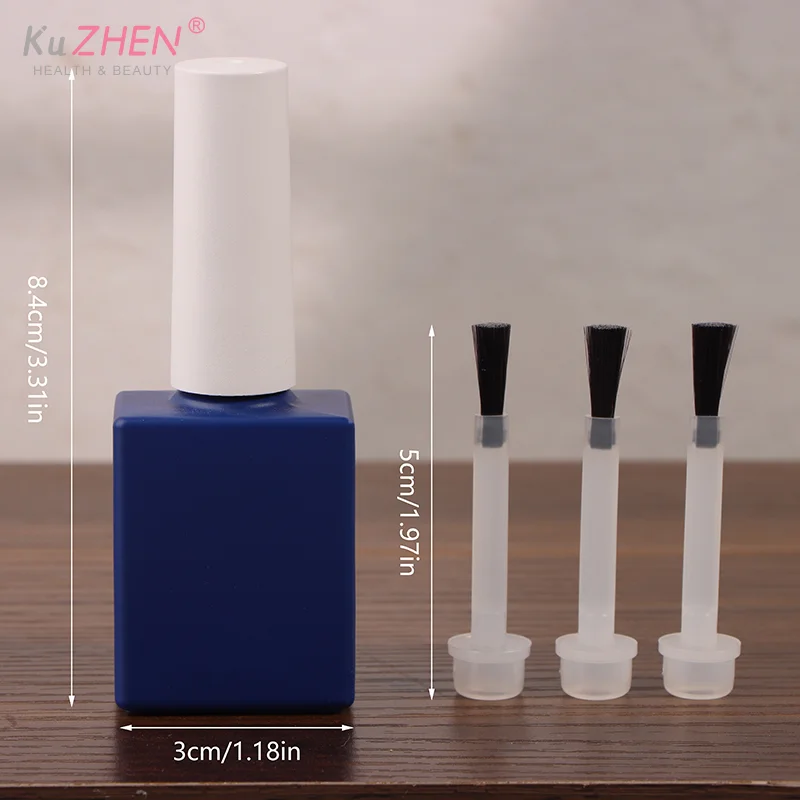 5-15 مللي الأزرق تعتيم زجاجة طلاء الأظافر مع فرشاة فارغة عبوة زجاجة زجاجة صمغ عينة صغيرة جيل للأظافر البولندية الحاويات الزجاج