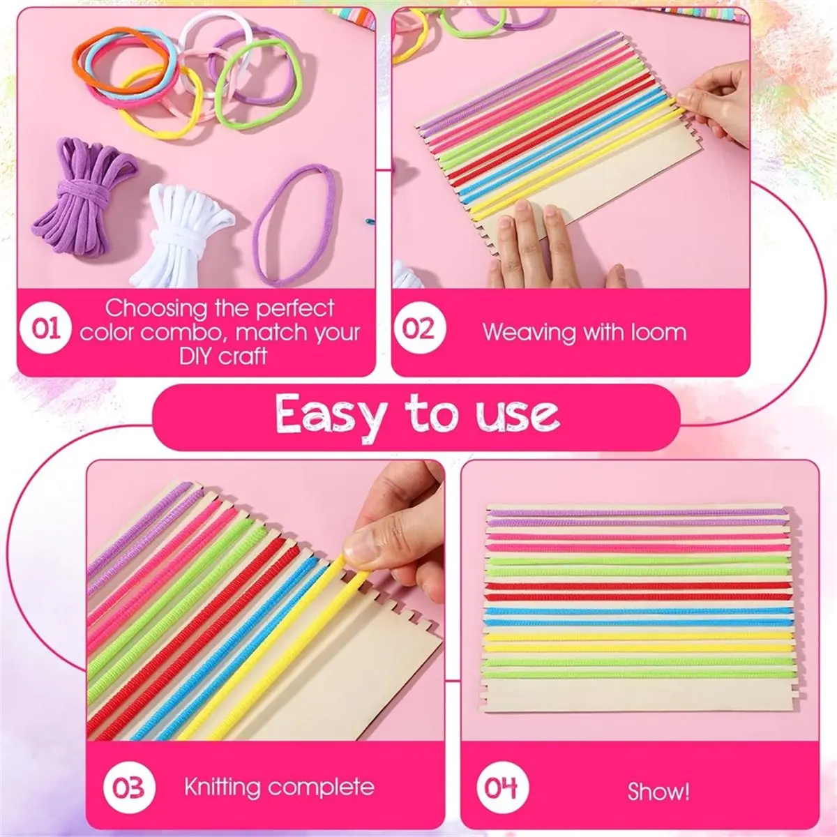 

1000 шт. сменных петель для 7-дюймового вязания крючком, 10 цветных петель для изготовления кухонных прихваток, нейлоновые ленты для рукоделия