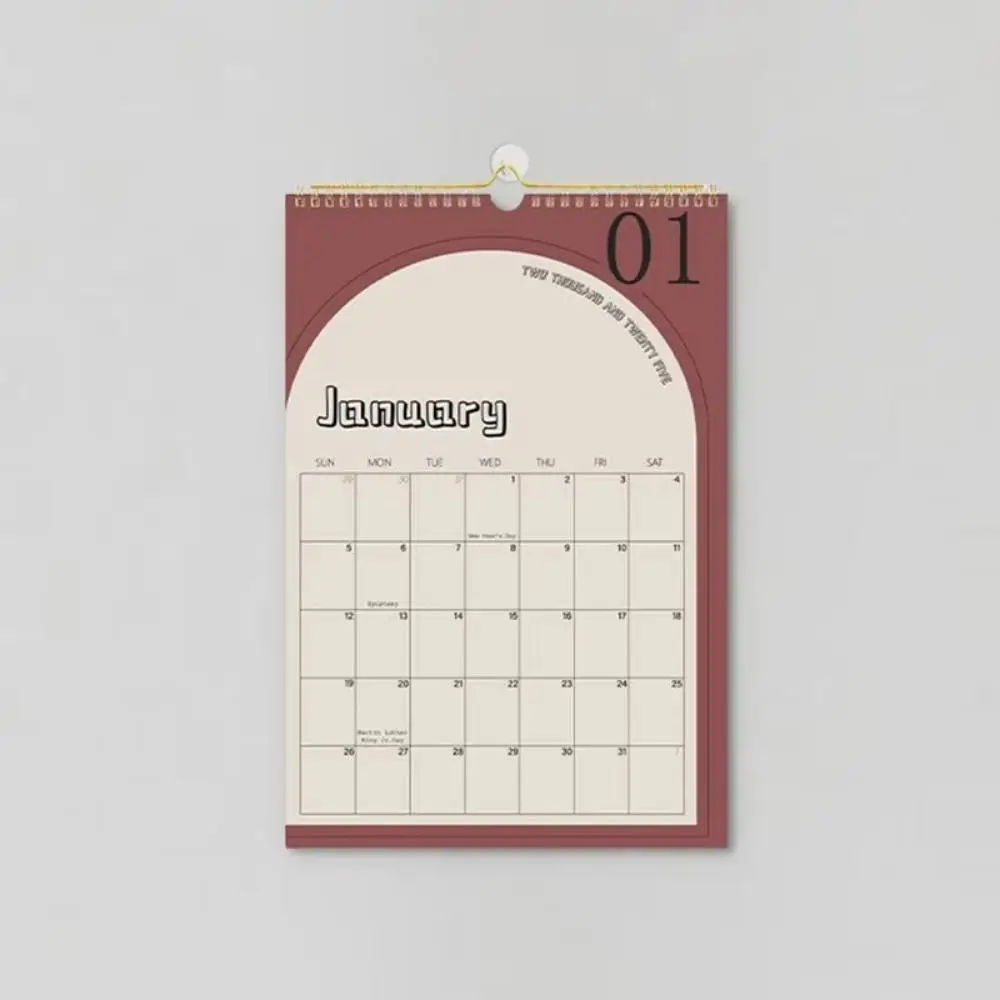 

Creative 2025 Wall Calendar Planner English Portable Monthly Wall Calendar with Hanging Hole To Do List Agenda Planner