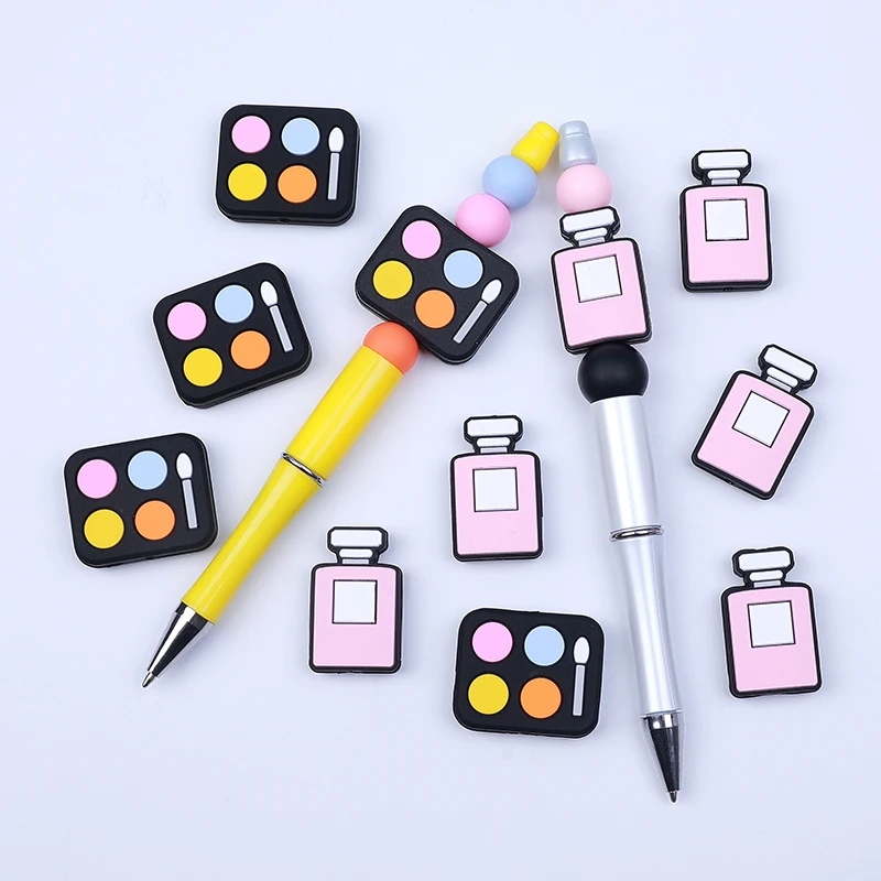 8PCS Cartoon Cosmetics Silicone Beads New Focal Beads Baby Pendant Beads DIY String Pen Nipple Chain Jewelry Accessories