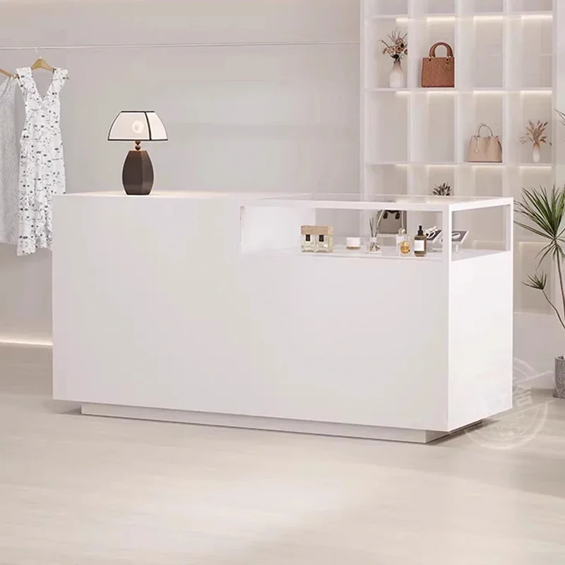 خزانة النقود أثاث المكاتب التنفيذي مكتب من الزجاج المقسى مكاتب غرفة صغيرة رخيصة تصفيف الشعر طاولة عداد الاستقبال