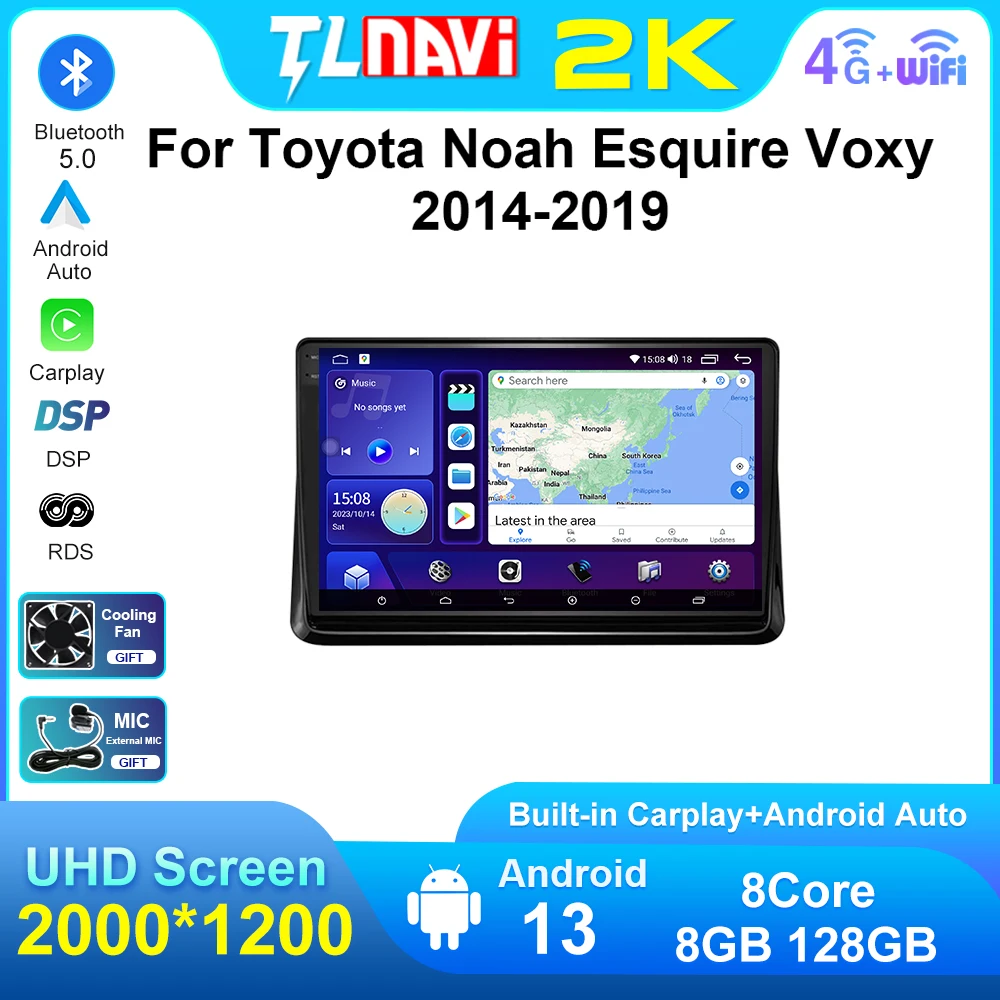 

Tulenavi For Toyota Noah 80 Esquire Voxy 2014 2015 2016 2017 - 2019 Car Radio Player 2din Android 13 GPS Navigation Carplay